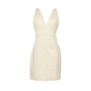 Amanda Uprichard Deep V Quiet Luxury Bodycon Midi Sleeveless HOCO Dress Size S